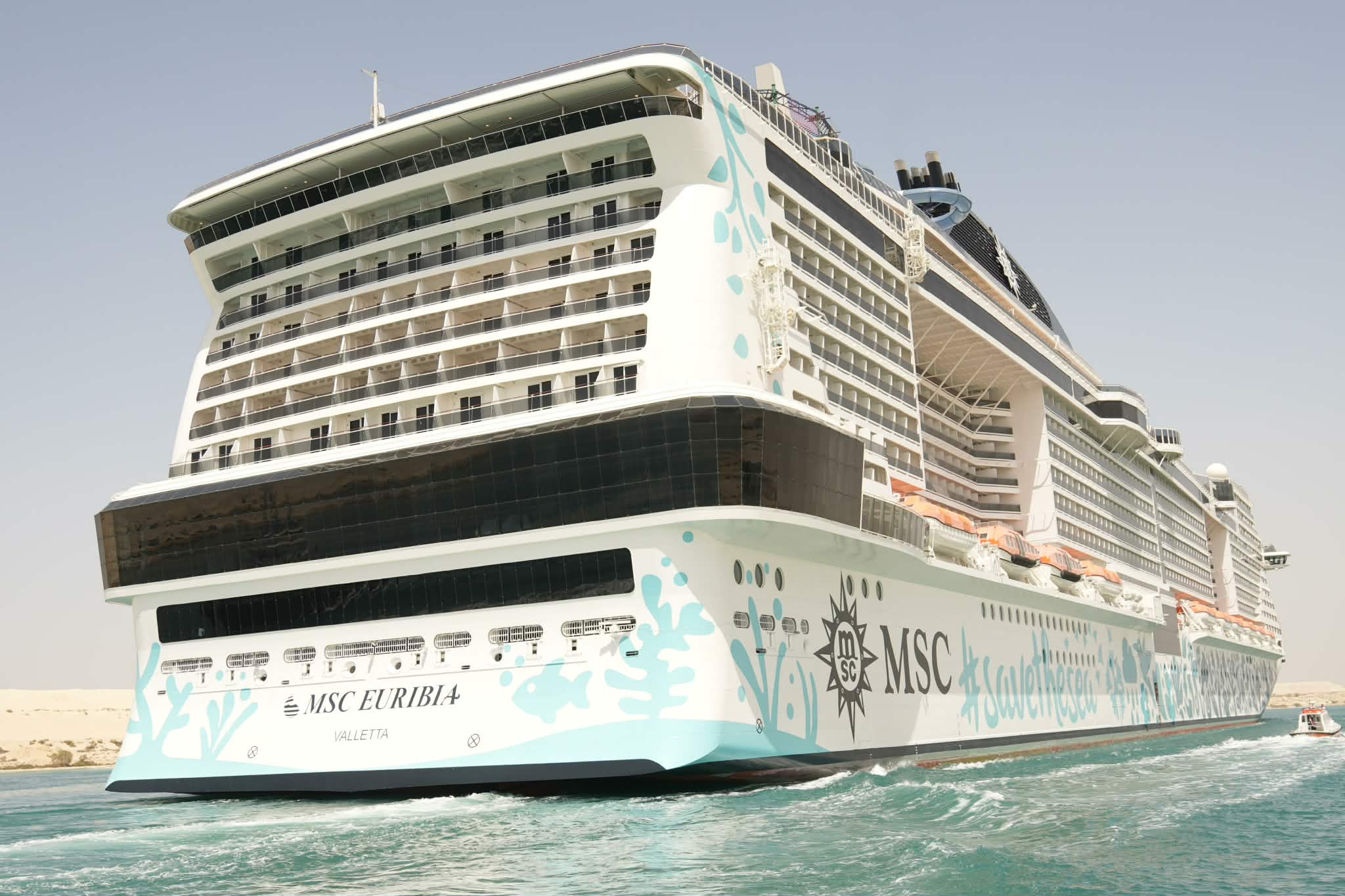 The AIS signal of the MSC Euribia will become active when the ship crosses the Suez Canal.