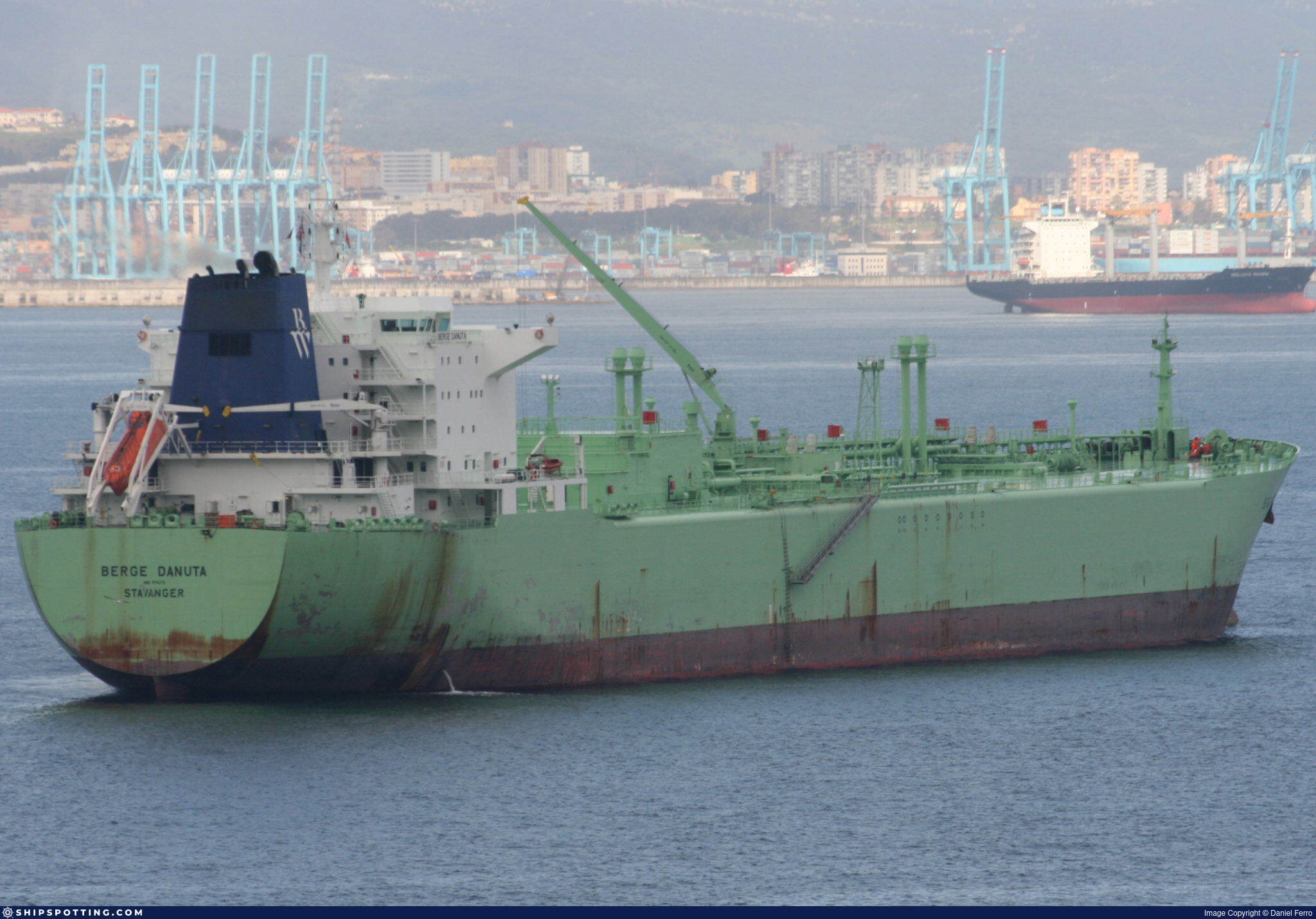 A gas tanker that is sanctioned by the US sailed through the Strait of Hormuz